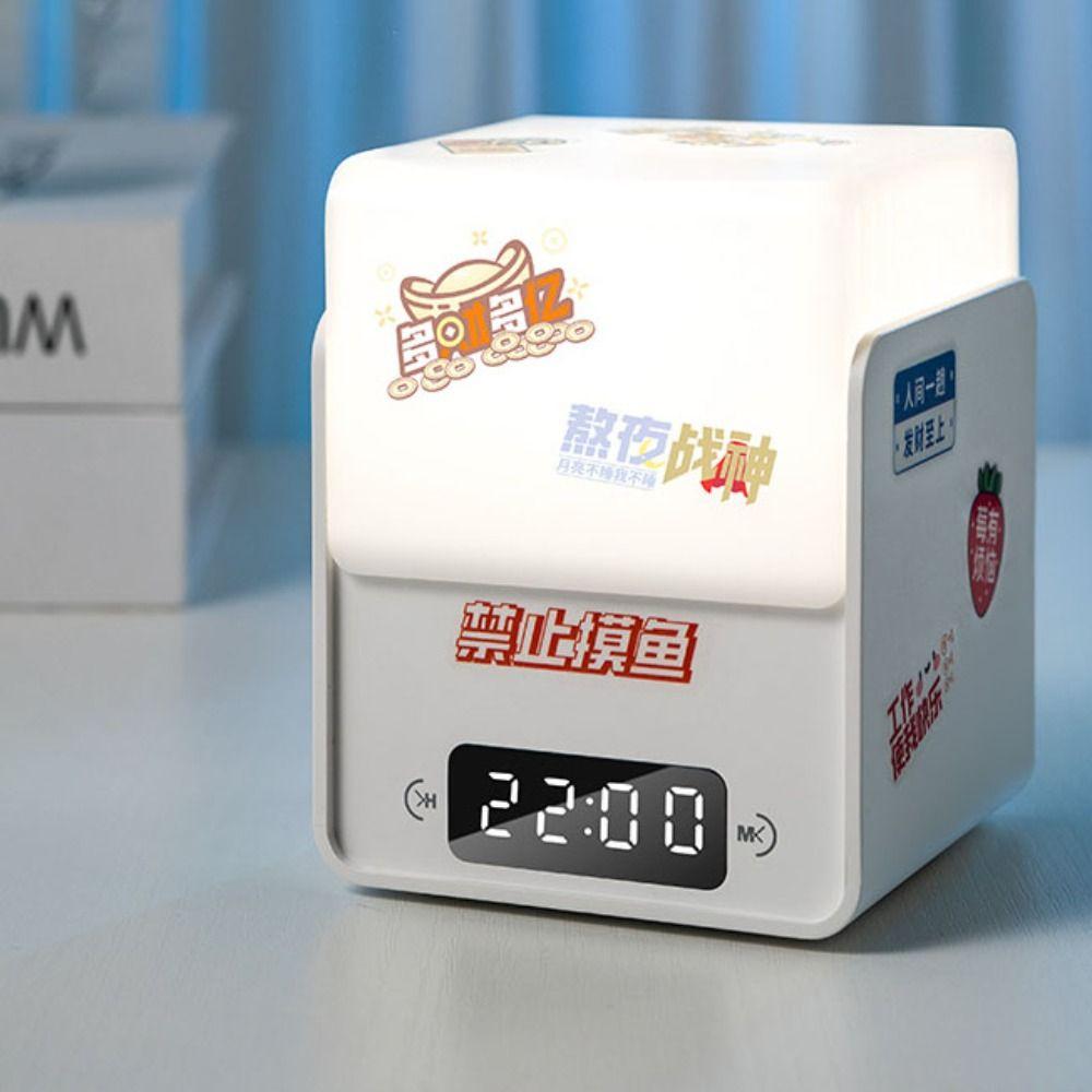 

Tri Color Clock Light LED Sleep Light Multi-function Time Cube Night Light Gift White without Clock
