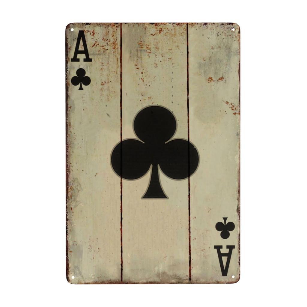 Vintage Poker Metal Sign Retro Joker Tin Sign King Jack Sign Wall Decoration for Home Cafe Pub Bar Shop 8x12 Inch