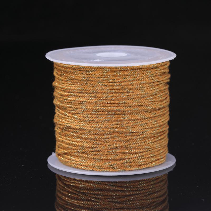 Tibetan Gold-Plated Woven Bracelet with Bodhi Beads and Cotton Rope