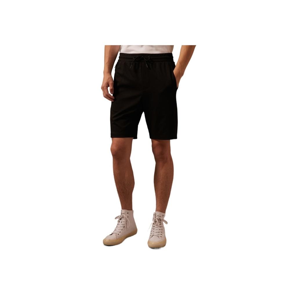 Calvin Klein Drawstring Waist Minimalist Embroidered Commuter Knit Casual Shorts Men Shorts Space-Black J326348