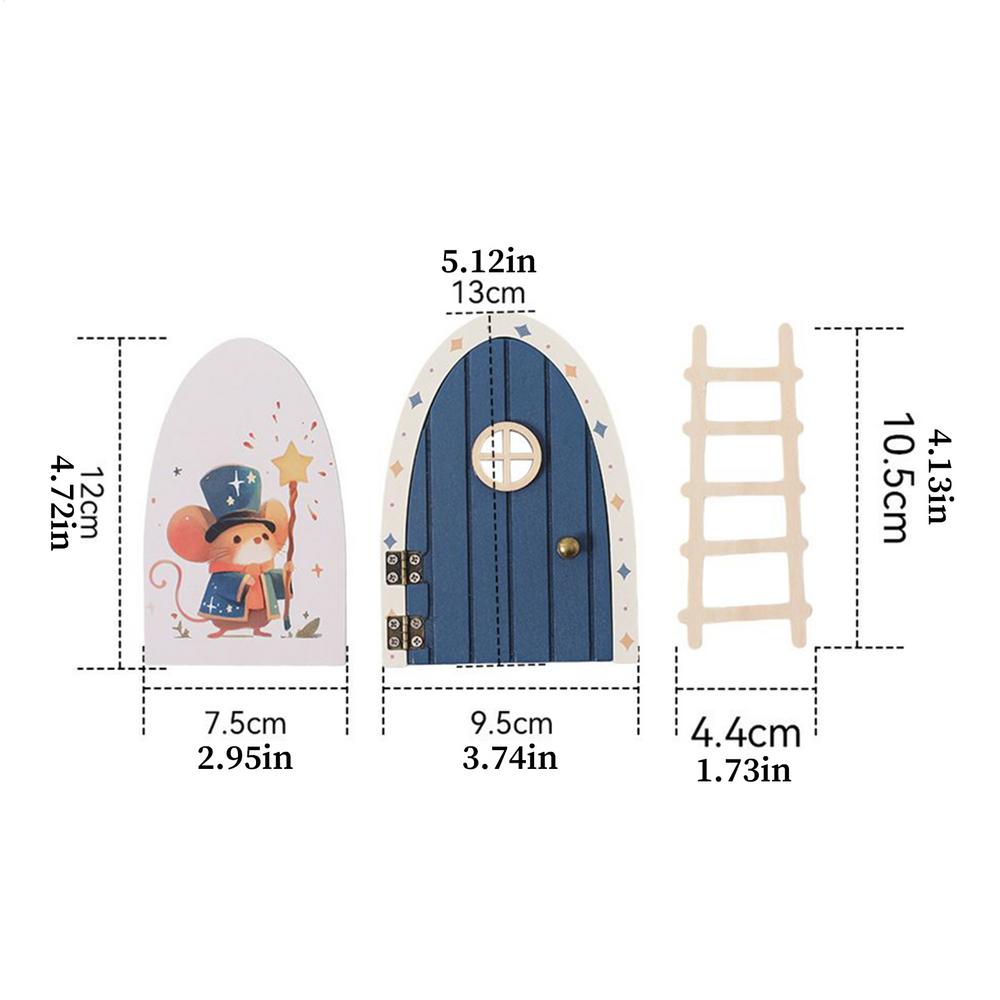 Fairy Door for Wall Wood Cartoon Fairy House Door Holiday Party Supplies for Thanksgiving Birthday School Room Offices Dormitory
