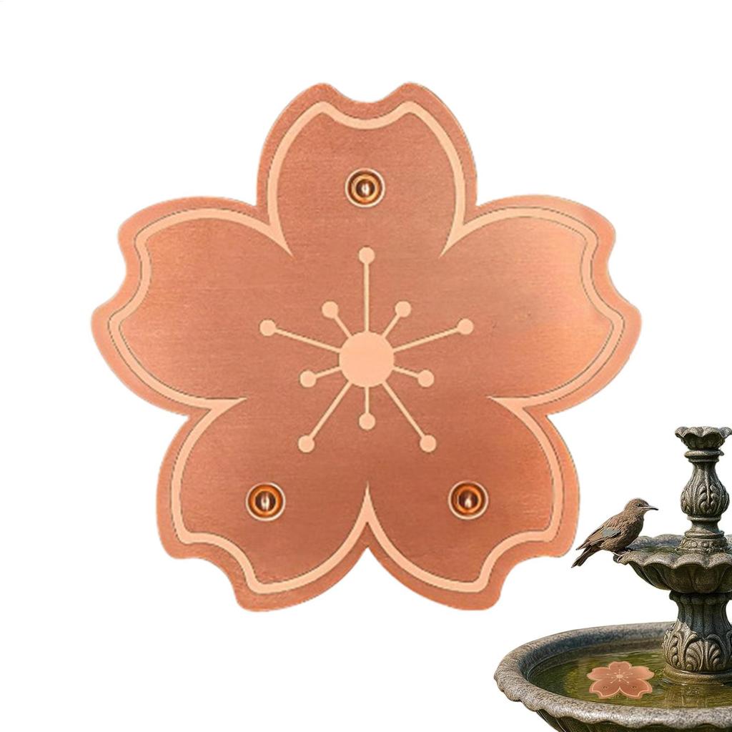 Bird Bath Copper Disk Purification Cleaner with Triple-Point Support All-Season Birdbath Bowl Cleaner Plate for Patio Garden