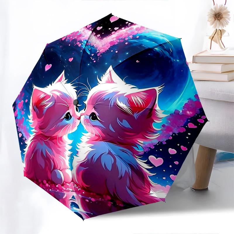 

1pc Romantic Heart-Shaped Automatic Folding Umbrella with 8-Bone Iron Frame, Perfect for Fans, Travelers, Daily Use, and Festive Gifts!B094