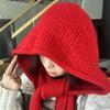 Soft Neck Collar Beanies Cap Acrylic Fibers Winter Neckerchief Hat Knitted Hooded Cap  Women