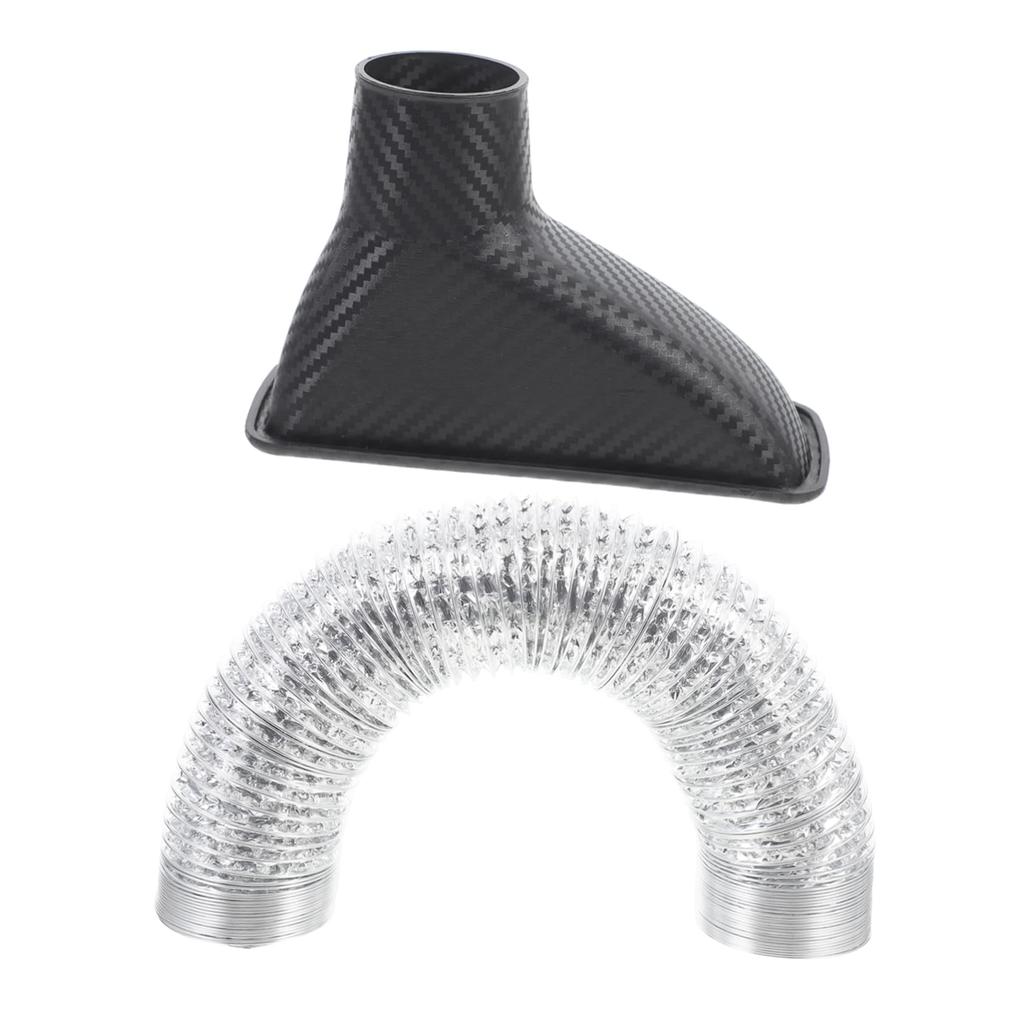 ledmomo 2-Piece Carbon Fiber Air Intake Duct Hose for Cars, Universal Dry Carbon Fiber Air Intake Duct, Expandable Hose, Car Supplies, DIY