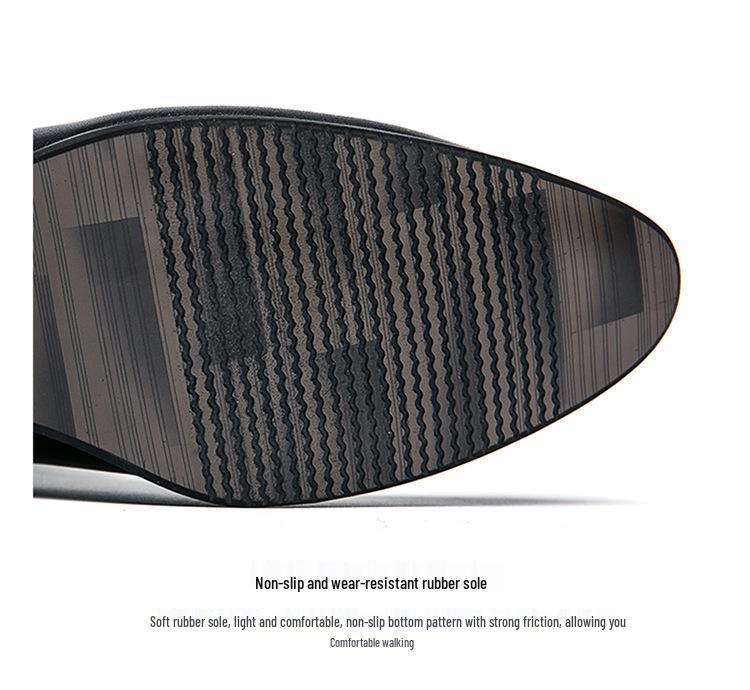 Men's White Pointed Toe Leather High Heel Shoes for Weddings and Parties - Size 37, Business Casual, Height Increasing