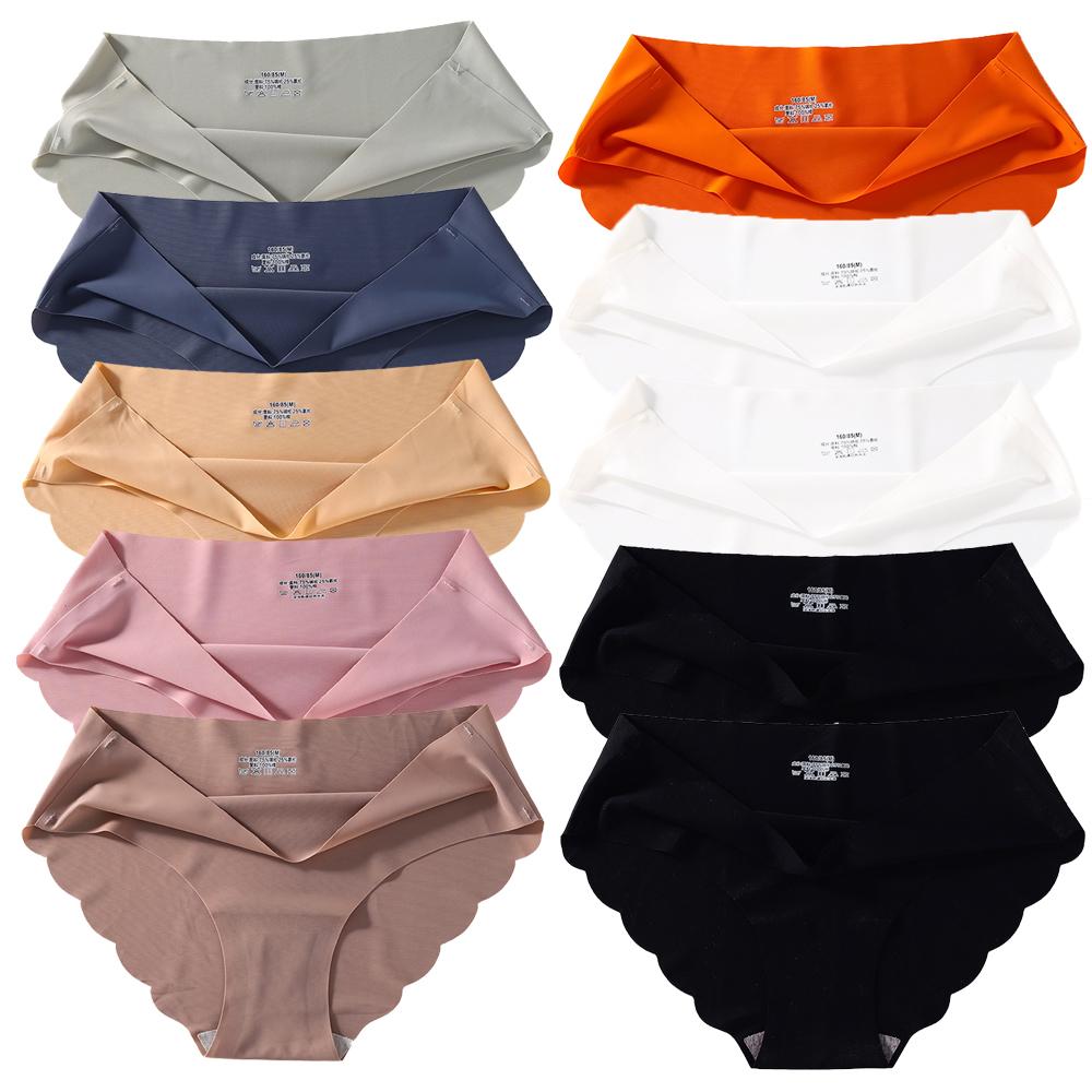 Seamless Silk Panties Women Underwear Sexy Female Underpants Briefs Woman Lingerie Underwear Ice Silk 10 Pcs/Set