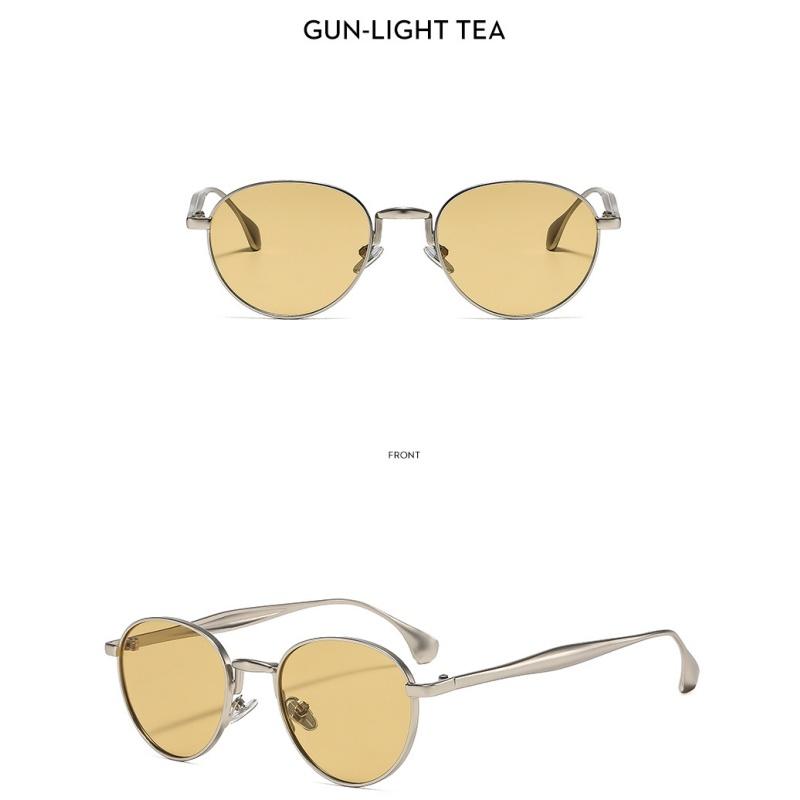 Women's sunglasses, men's and women's retro sunglasses, metal round frame sunglasses.