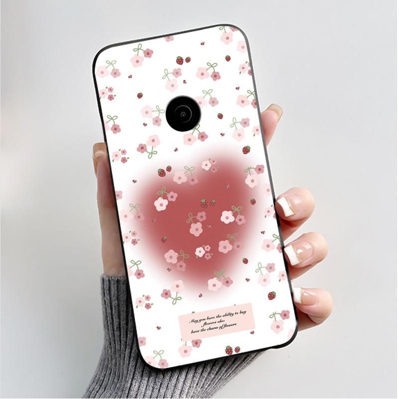 Θήκη Κινητού με Σχέδιο Για Nokia 110 4G 2023 Fundas Coque Μαύρο Κάλυμμα από Μαλακή Σιλικόνη Χαριτωμένο Κάλυμμα με Σχέδιο Λουλουδιών Καρτούν Capa