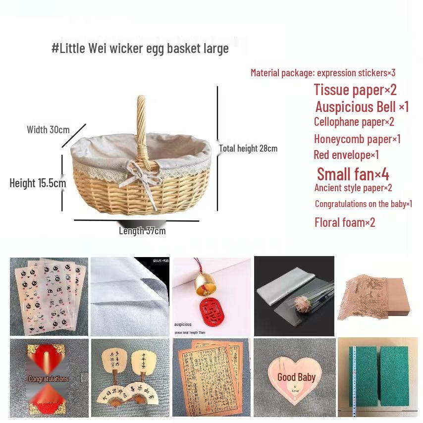 Handgeflochtener Rattan-Eierkorb für Blumengestecke: Ideales Geschenk für beste Freunde und DIY-Projekte