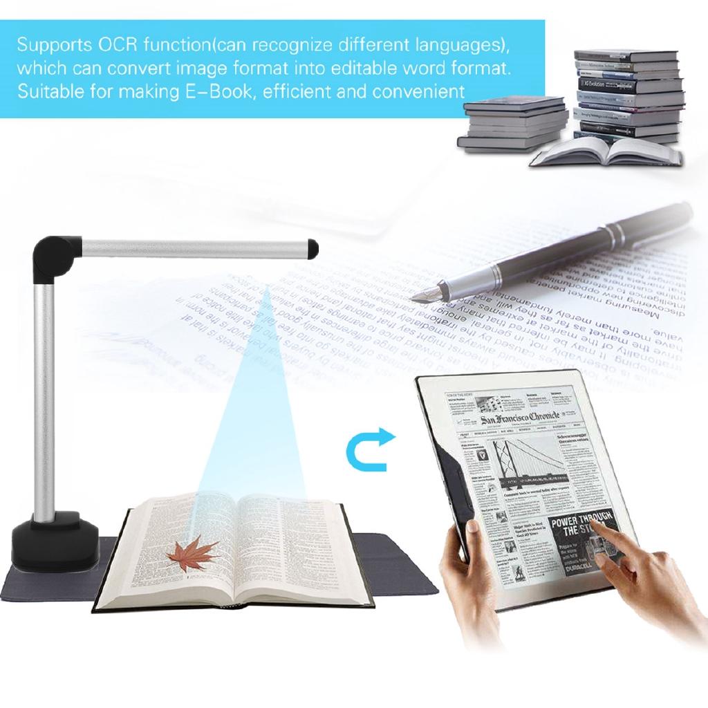 A4 Document Camera Scanner With 8.0MP Camera Portable High Speed USB Book Image School Office Library Bank HD
