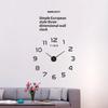 Large Wall Clock 50CM 3D DIY Quartz Acrylic Mirror Stickers Creative Art Decor for Cafe Restaurant Hotel Lobby