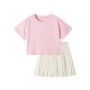 Girls' Summer T-Shirt & Pleated Skirt Set ND2SE24112
