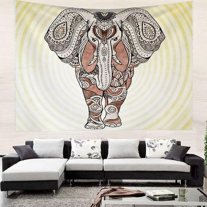 Boho Hippie Tapestry Trippy Elephant Print Dorm Room Wall Art