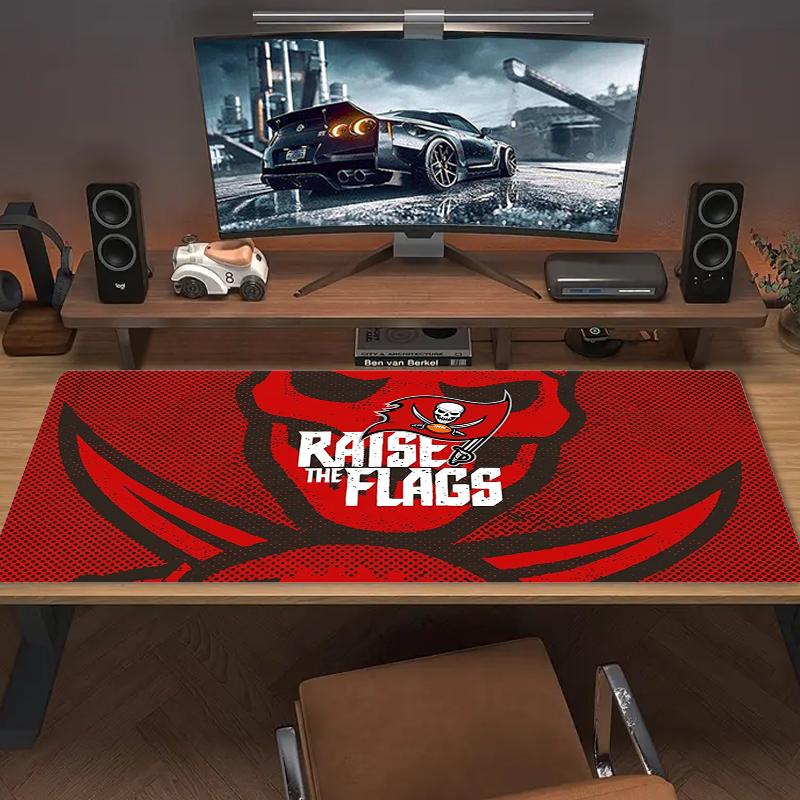 Tampa Bay Buccaneers Mauspads Großes Gaming-Tischkissen Rutschfest Laptop Tablet Großes Mauspads XXL Matte Mini-PC Spielmatte Mit Verriegeltem Rand