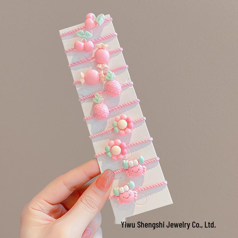 Non-Damaging High-Elastic Hair Ties: Gentle Rubber Bands for Kids' Hairstyles