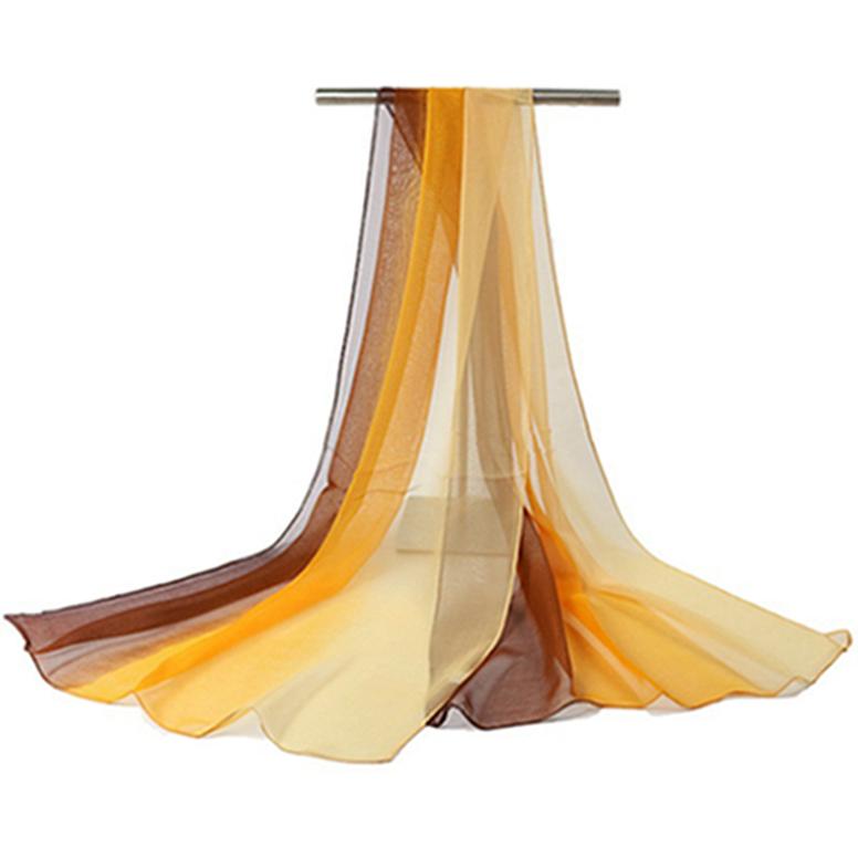 Women Elegant Gradient Color Silk Scarf Ladies Scarf Shape Square Dance Silk Scarf