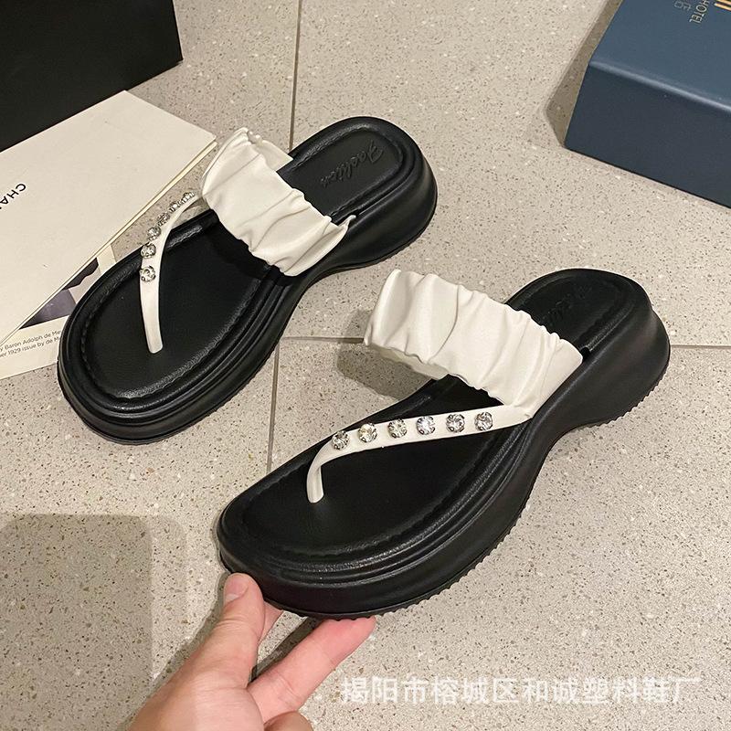 Fashion Whoholl Brand Flip Flops Women Summer Shoes Outdoor Slippers EVA Rubber Platform Beach Slides with Thick Cushion Non-slip 40-41
