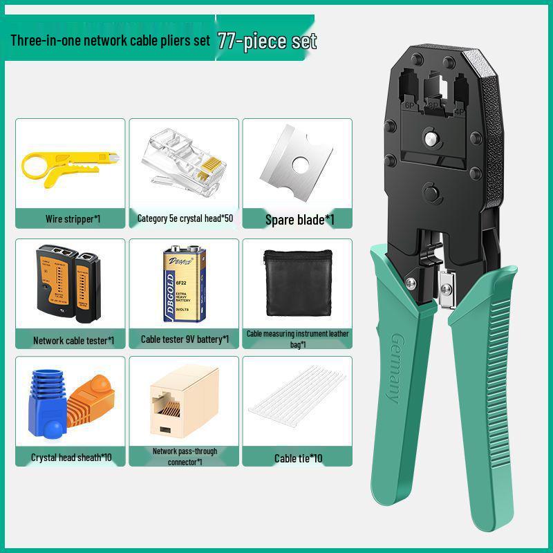 Home Network Cable Crimper Set: Cat5 Pliers & Multifunctional Wire Stripper