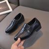 Schwarze Lederschuhe für Jungen Kinderschuhe Performance-Schuhe Kinder Slipper Spitzschuh Kleidung für Jungen Kinderschuh für Jungen Zapatos Niña