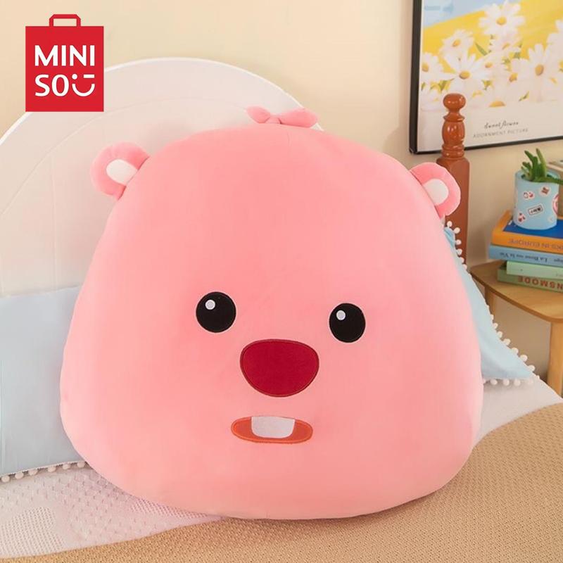 Loopy Miniso Peripheriegerät Neues Biber Kissen Plüschtier Sofakissen Nickerchenkissen Kawaii Bestes Geschenk für Weihnachten und Neujahr