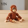 Fun Office Gadget 3D Printed Mini Gorilla Figurine with Articulated Joints, Small Desktop Ornament Stress Relief Toy, Creative Cute Animal Model Gift