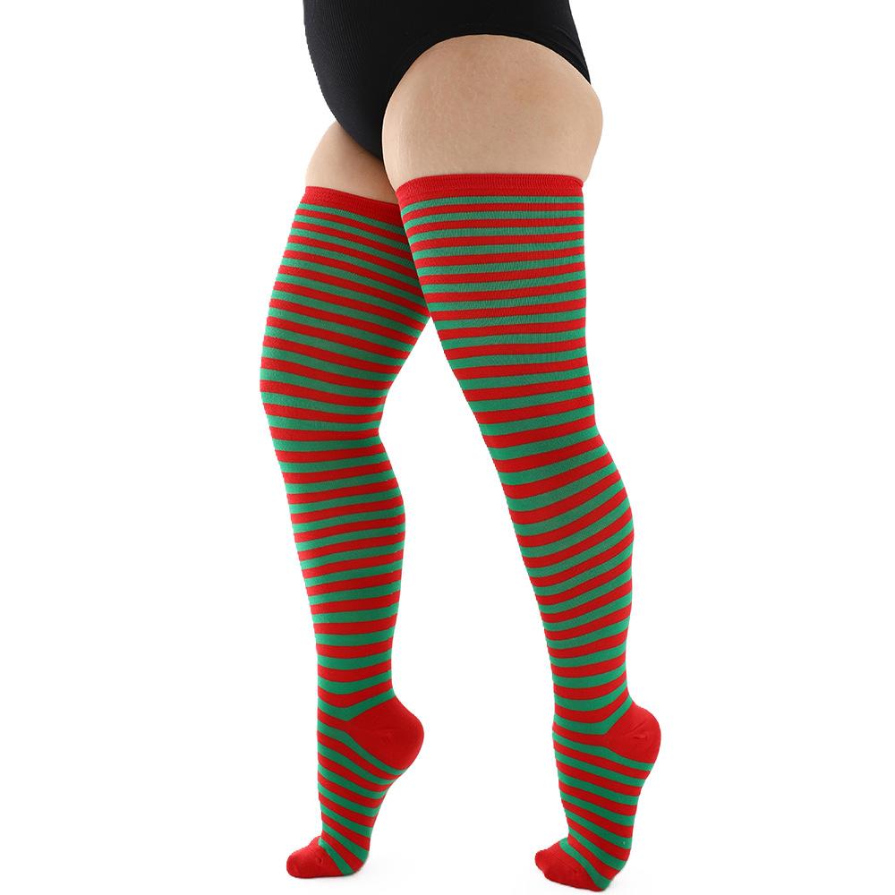 Striped Women Stockings Over Knee Long Socks Fashion Women Keep Warm Long Socks Black White Striped Hosiery