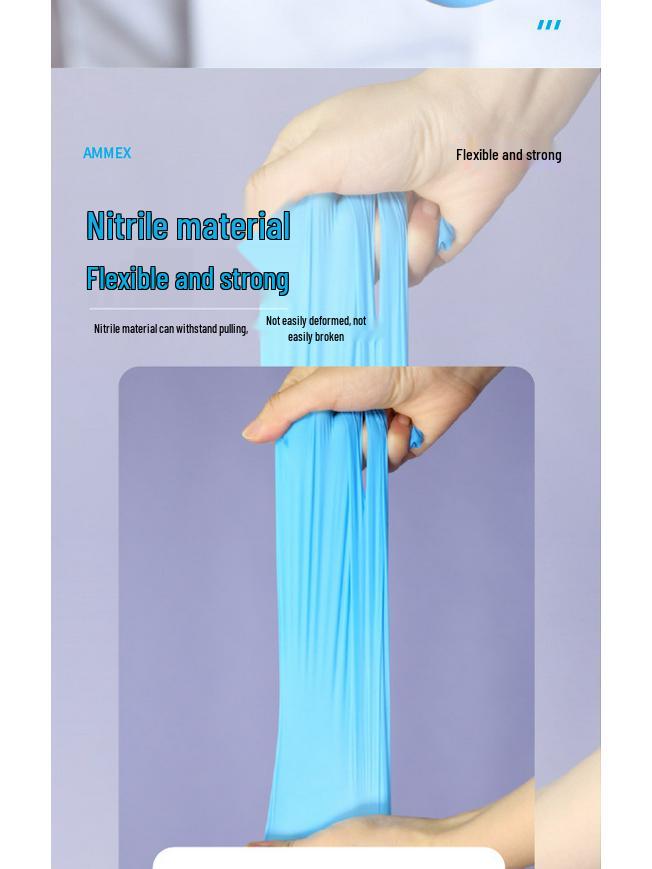 Aimas Blue Nitrile Disposable Protective Gloves – Thick, Durable, Food-Safe Inspection Gloves