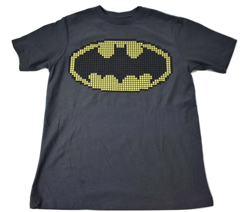 Batman Youth Boys Block Logo Charcoal Shirt New L