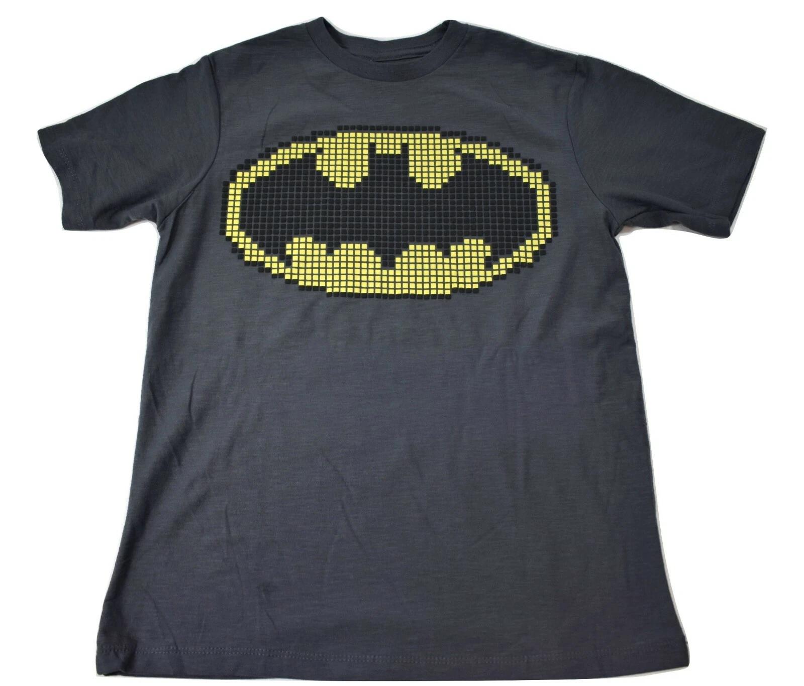 

Batman Youth Boys Block Logo Charcoal Shirt New L 3XL