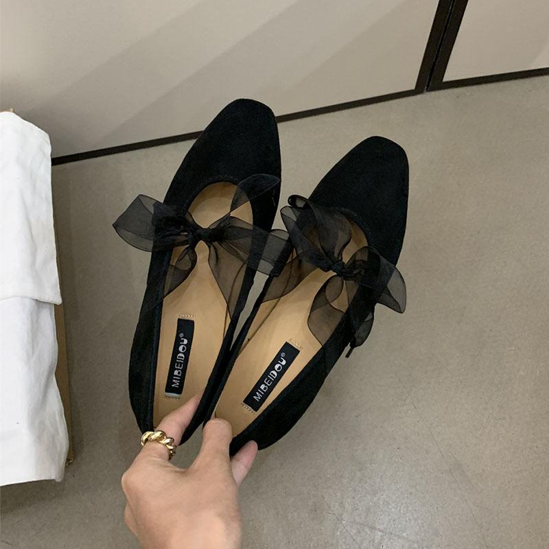 Fashion Female Round Toe Footwear Butterfly-Knot Ladies Flats With Shoes Fashion Shallow Women Mary Janes Flats Slip On Shoes lady