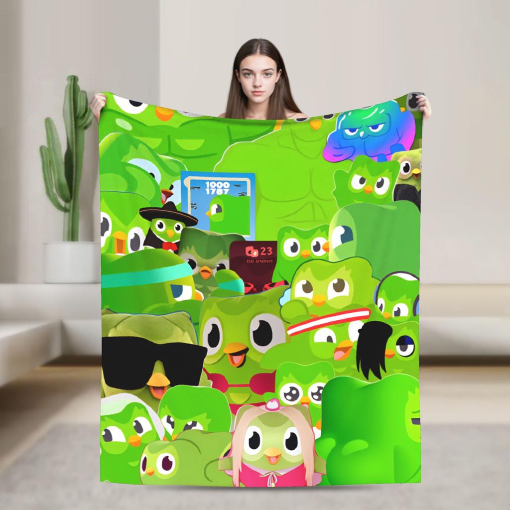 Duolingos Velvet Blanket Quality Warm Bedding Throws Autumn Decorative Bedroom Graphic Bedspread