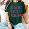 Patriotic Couple Shirt I Love The Taste of Freedom Matching Fourth of July Tee, USA Pride Gift Graphic Tee