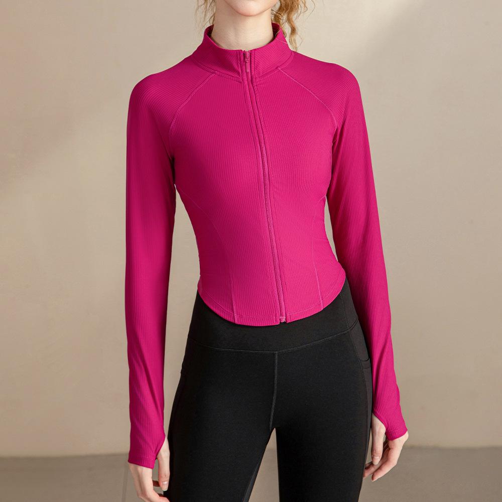 

Женская куртка для йоги LULU облегающего кроя со стойкой и молнией для бега и фитнеса M