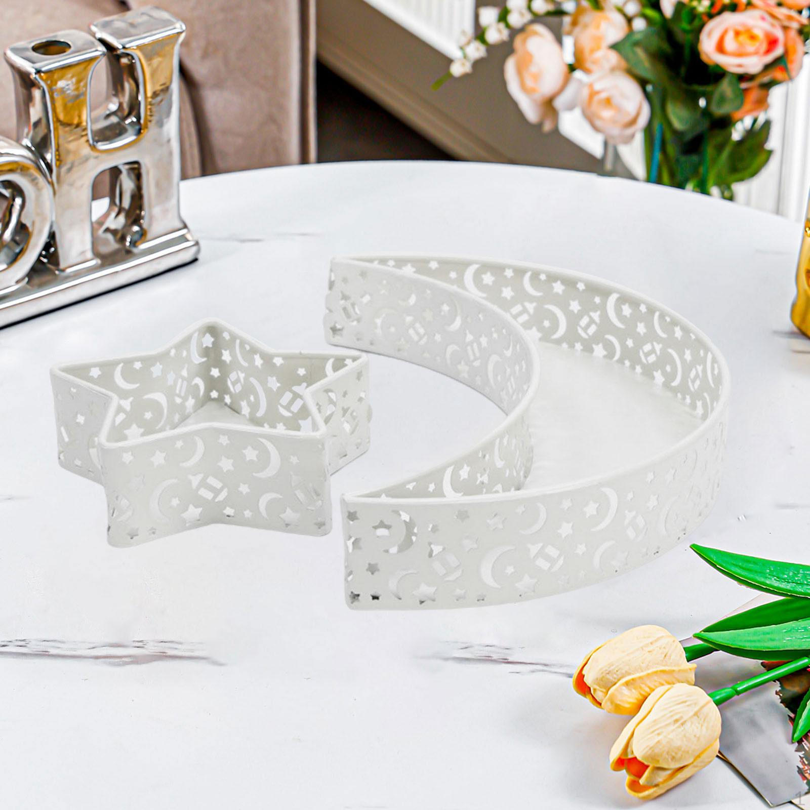 

2 шт. Eid Moon Star тарелка поднос фруктовая посуда декор стола Мубарак десертные подносы белый