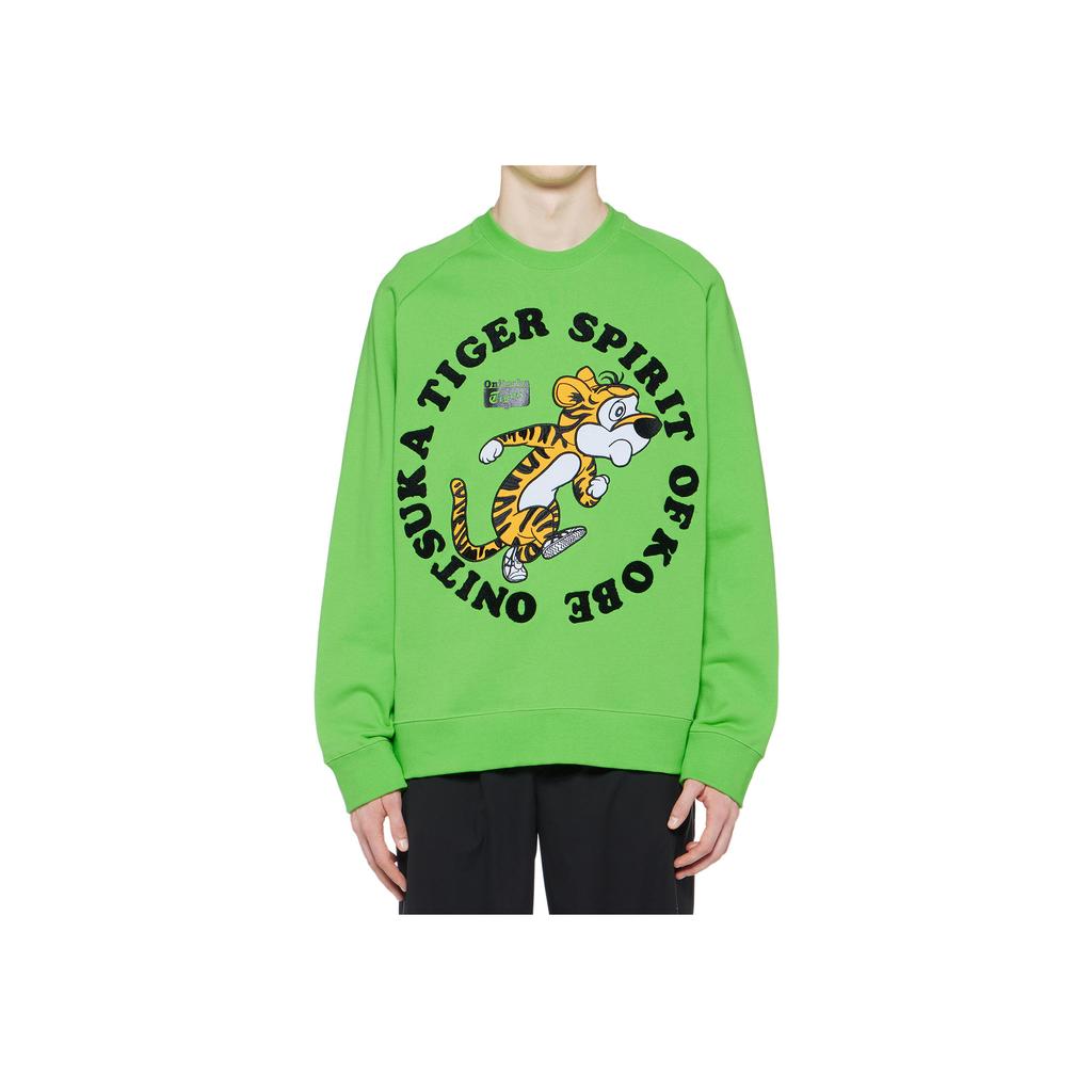 Onitsuka Tiger Cartoon Anime Letter Pattern American Style Sweatshirt Design Casual Round Neck Pullover Long Sleeve Sweatshirt 2183B180-301