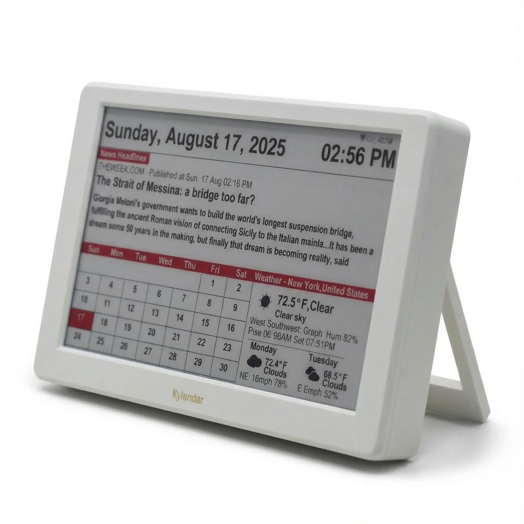 7" E-Paper Smart Calendar Christmas Gift Family Medication Reminder Messages World Clock Daily Routine WiFi Digital Display