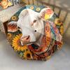 1 PC Automatic Folding Umbrella - Cow with Sunflowers Pattern, Portable & Foldable Design with 8 Ribs, Christmas Birthday Gifts