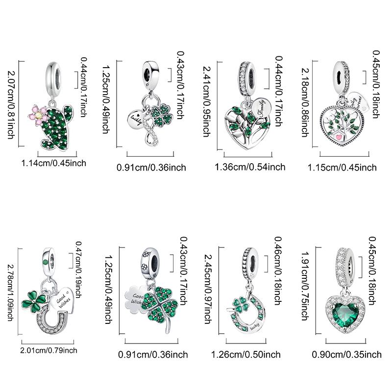 Copper Four Leaf Clover Love Heart Series Charms Beads Diy Bracelet Necklace Making Gift Of Fashion Jewelry