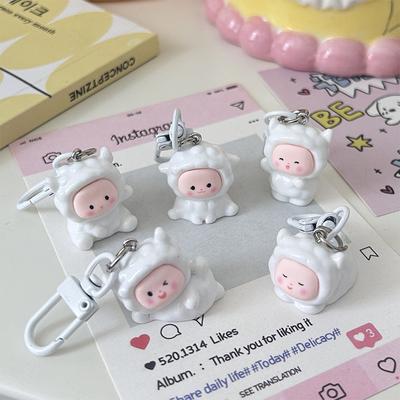 Cute And Fun Cartoon Lamb Keychain Pendant Sweet Sheep Keyring Fashion Backpack Decoration Car Keyholder Accessories Gifts