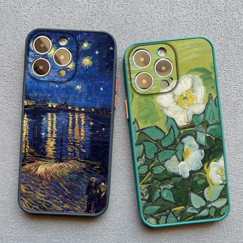 Retro Van Gogh Oil Paint Phone Case For iPhone 17 16 15 11 13 12 14 Pro MAX 15 14 Plus XR XS X Vintage Shockproof Cover Funda