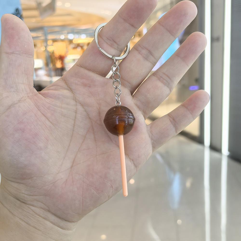 Simulation Lollipop Keychain Candy Pendant Transparent Resin Diy Accessories Couple Family Keychain Pendant