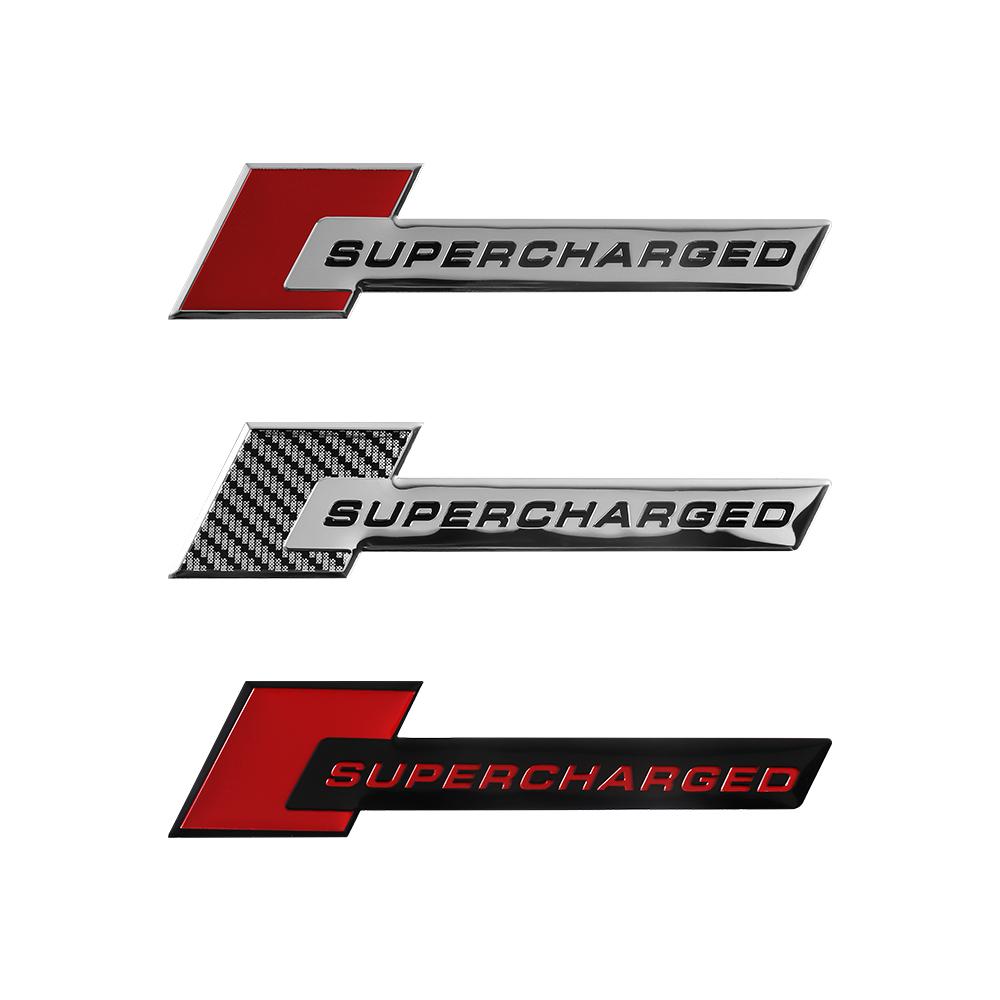 1/2pcs 3D Aluminum For sq SUPERCHARGED Badge Logo Car Body Rear Trunk Decoration Emblem Sticker Auto Modification Accessories