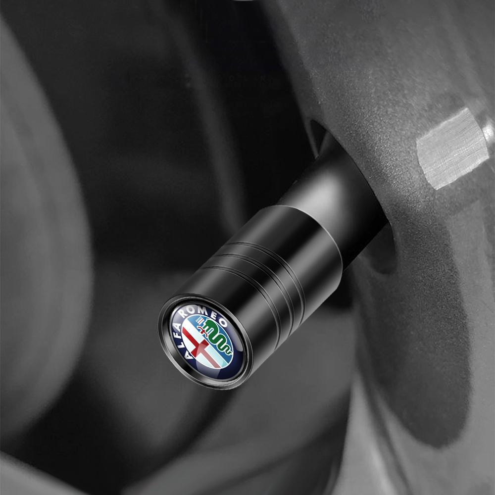 4Pcs Car Valve Caps Wheel Tires Air Tyre Stem Protective Cover For Alfa Romeo 159 147 156 164 166 Stelvio Giulietta MiTo Giulia