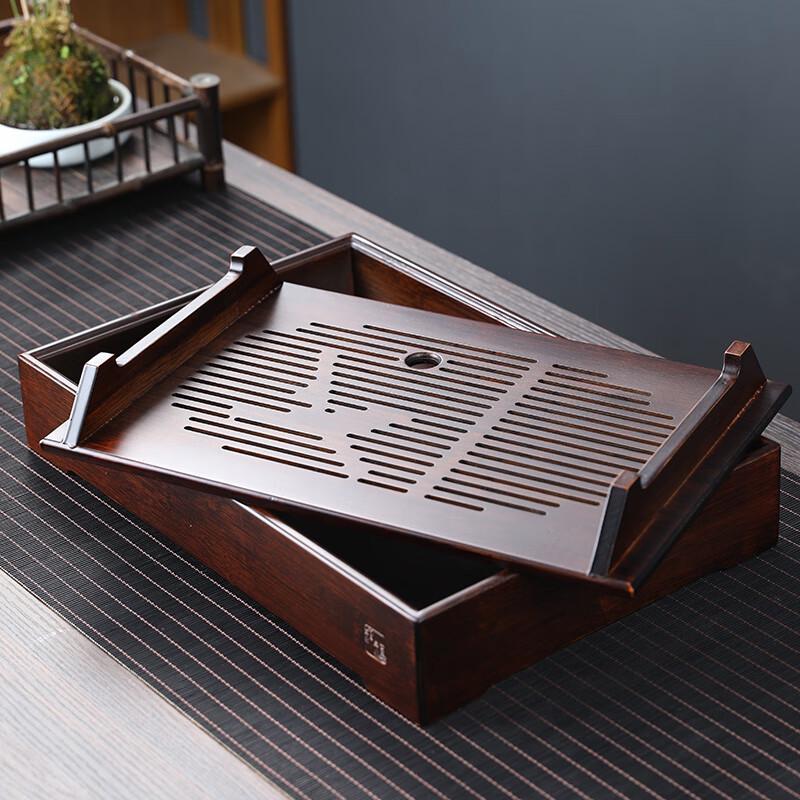MULTIPOTENT Carved Bamboo Tea Tray
