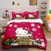 Cute Christmas Cat Gift Design Bedding Duvet Cover Set Duvet Cover Pillowcases (1*Duvet Cover 2*Pillowcases, Without Duvet Insert)