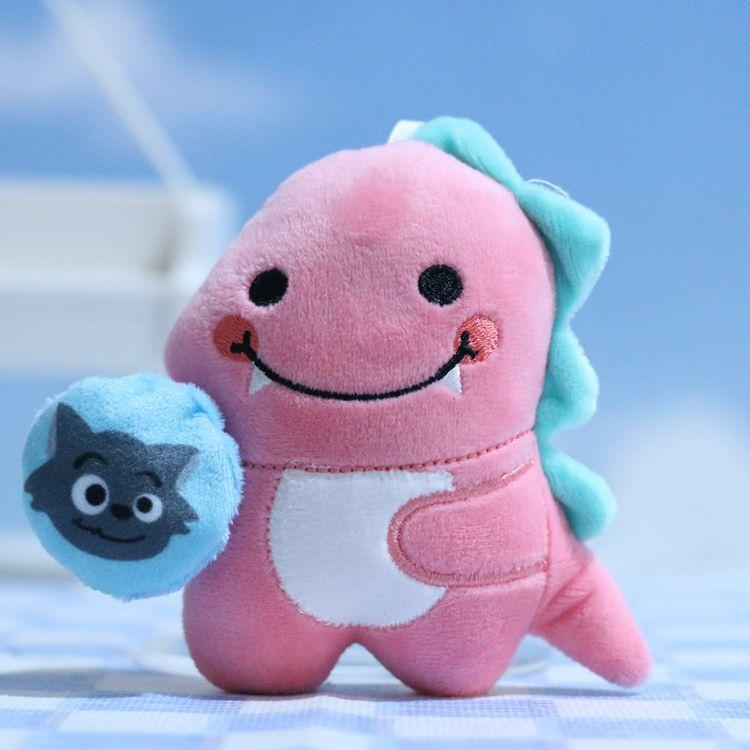 Colorful Dinosaur Plush Keychain Soft Toy With Music Fun For Kids Decoration Bag
