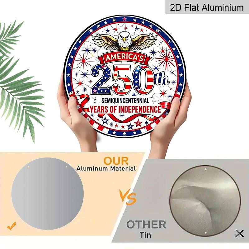 2D Flat Aluminum Wall Hanging with A U.S. Independence Day Theme. Available in Various Sizes. Suitable for Living Rooms, Cafes, Front Doors, Porches
