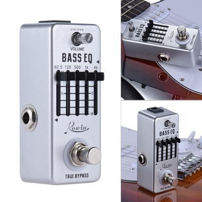 Rowin Bassgitarren-Equalizer-Effektpedal, 5-Band-EQ, Gehäuse aus Aluminiumlegierung, True Bypass