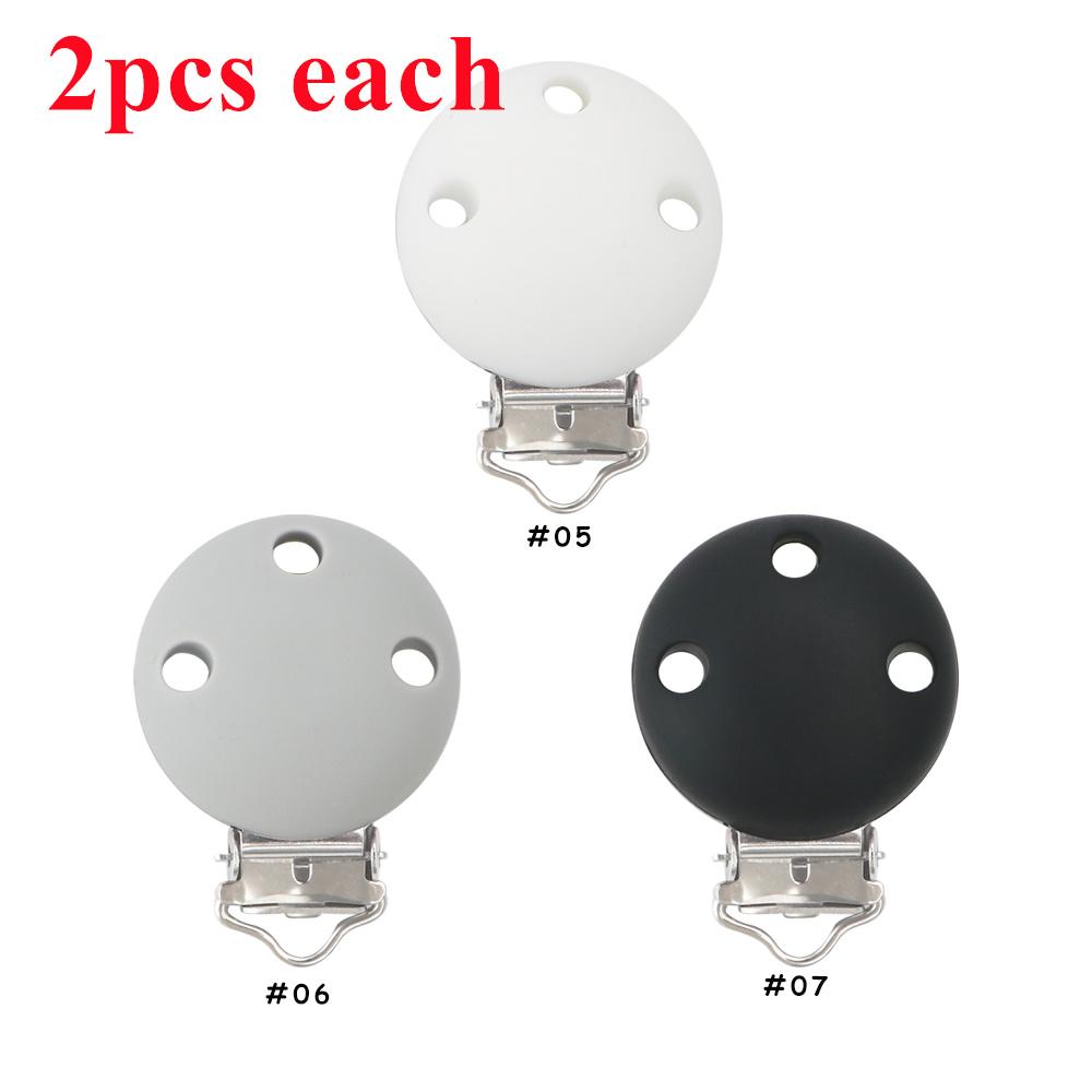 6pcs New Color 30mm Silicone Round Metal Clips DIY Bag Hat Chain Keychain Holder Clamps Jewelry Handmade Accessories